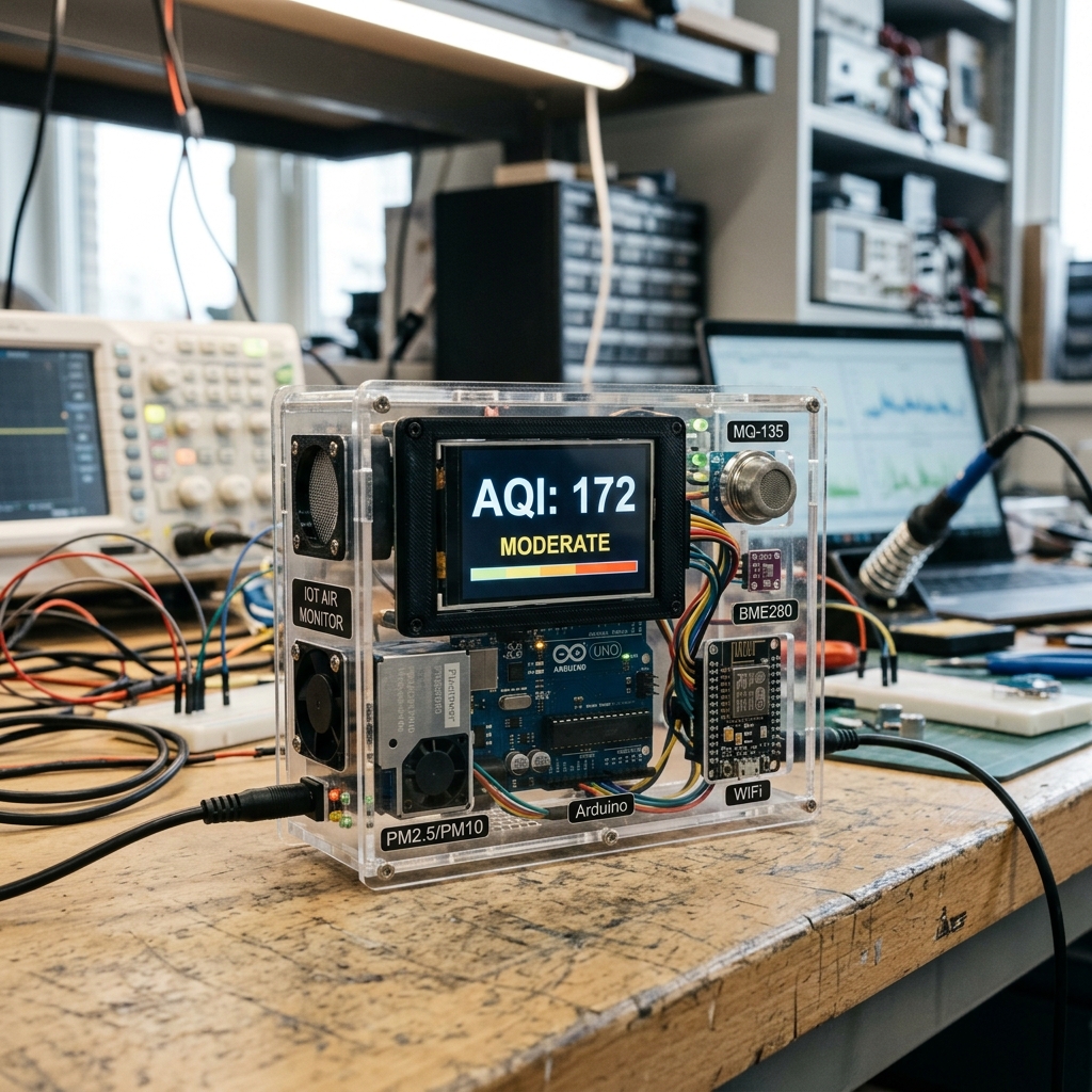 IOT and Machine Learning Based Air Quality Monitoring and AQI Prediction System