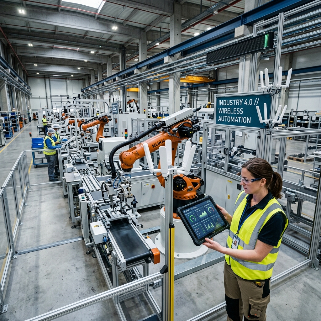 Industry 4.0 fully wireless control and AI based predictive maintenance Analytics System