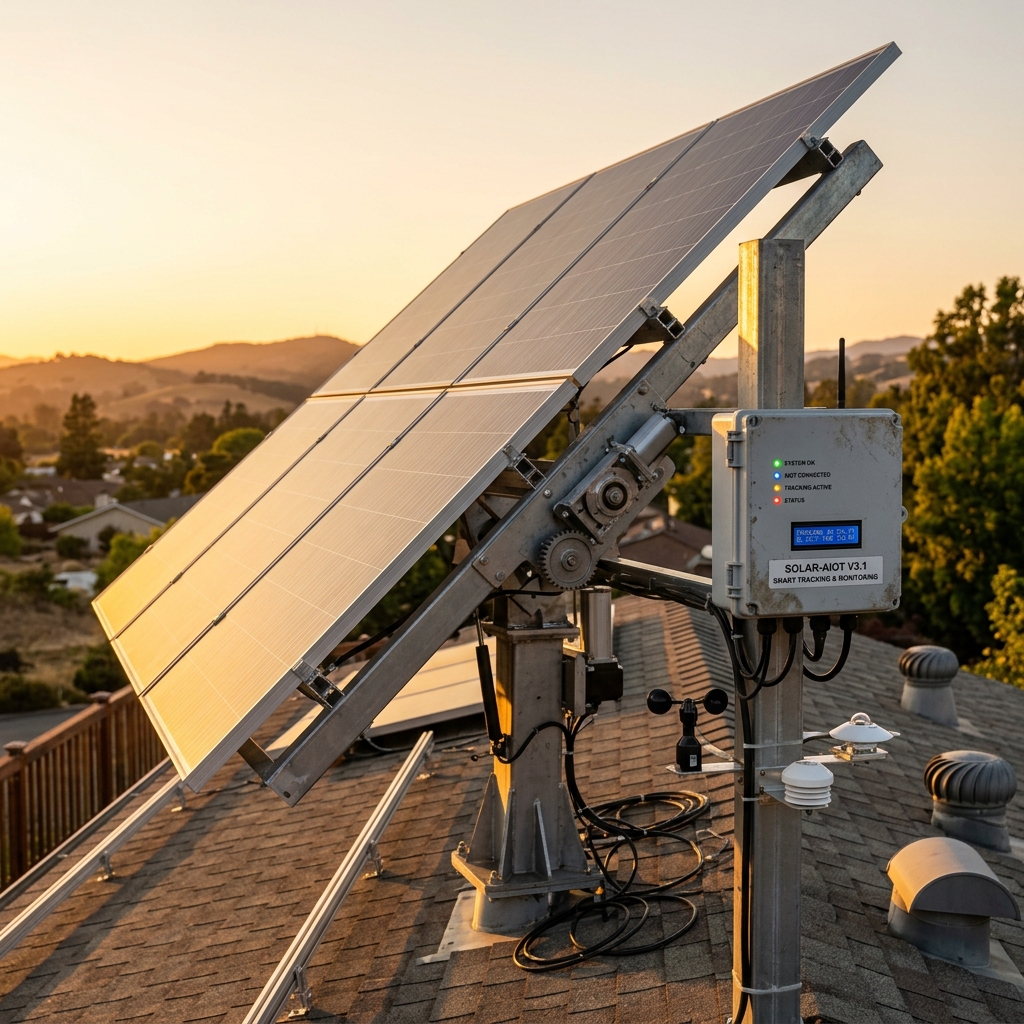 AIOT based Solar Energy Prediction with live data and 360 degree rotation